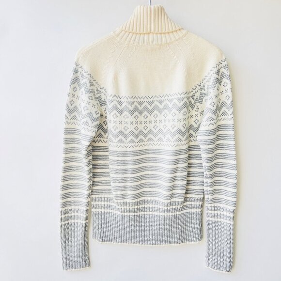 Icebreaker Merino wool turtle neck sweater, Gray/white, Size M D28 - Picture 13 of 13